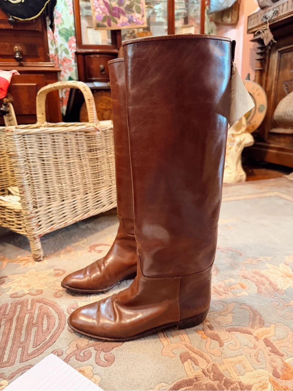 Vero Cuoio Tall Leather Riding Boots in Brown